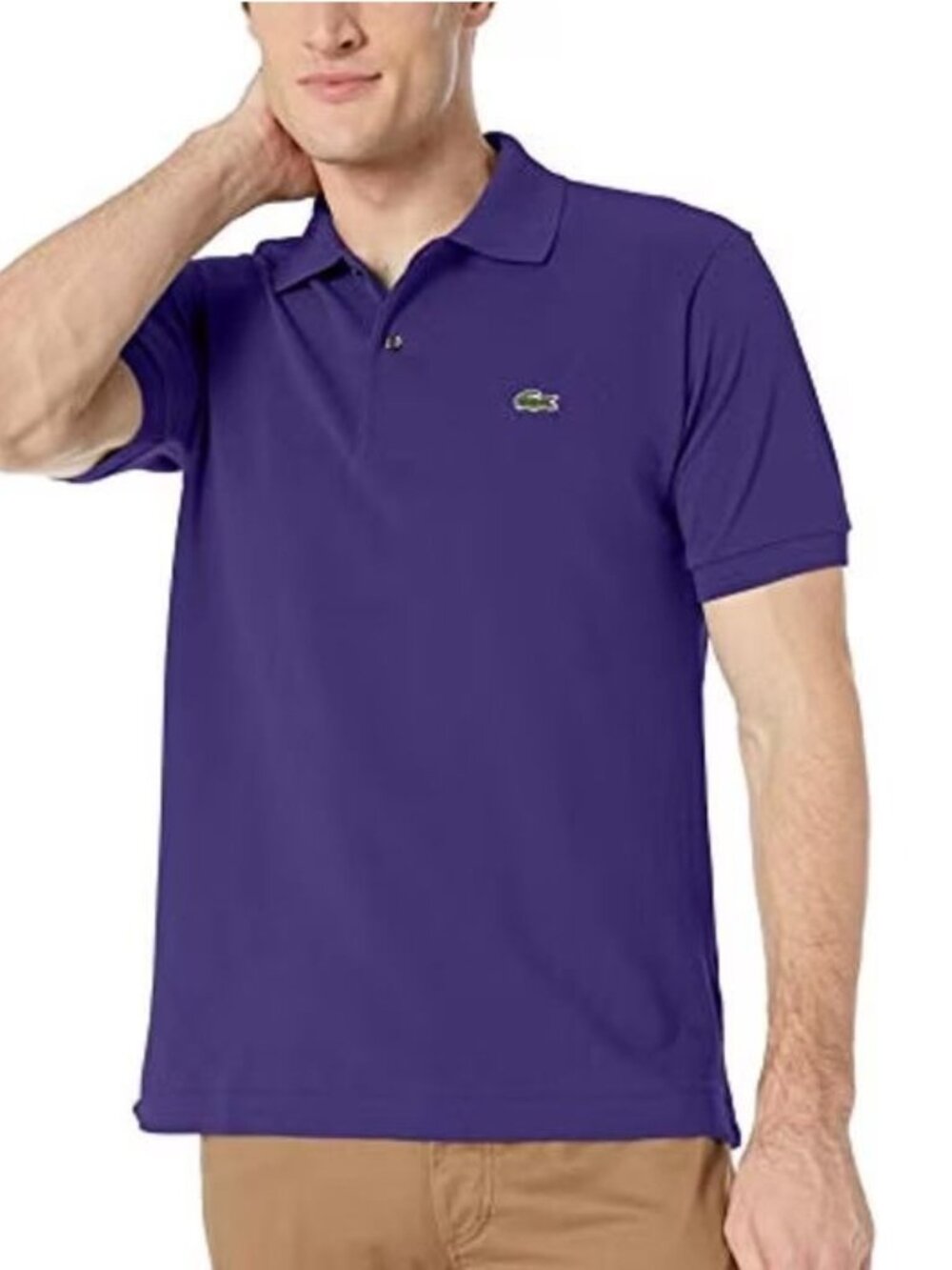 Men's Lacoste Purple Classic Fit Short Sleeve Polo Shirt Size 7 (XXL) 100% Cotto